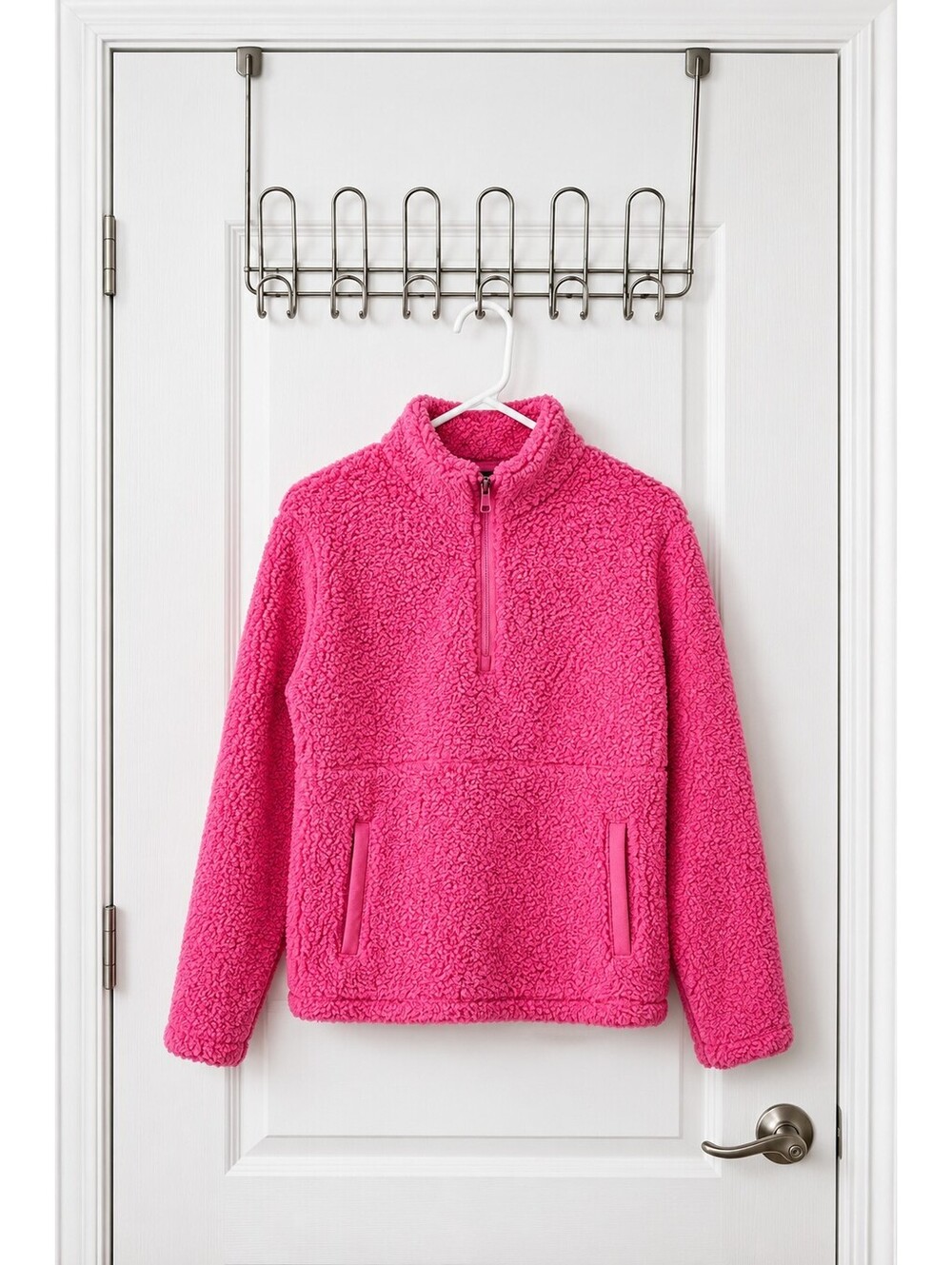 Wonder Shop Kids Bright Pink Sherpa Quarter-Zip Pullover Youth XL (14/16)